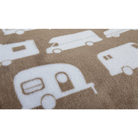 Camco 53126 Queen Fleece Blanket, Greige RV Print