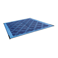 Camco 42876 Outdoor RV Mat 9x6 Blue Lattice