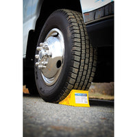 Camco 44432 RV Wheel Chock, Yellow | Fits Tires to 26 in