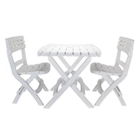 Camco 51640 Folding Table and Chair Set | 3-Piece White
