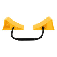 Camco 44470 Double RV Wheel Chock with Rope, Yellow