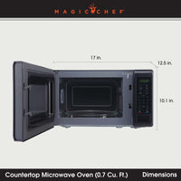 Magic Chef MC77MB 0.7 Cu Ft Microwave 700W | Black