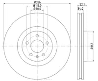 Hella Pagid 355129371 Vented Brake Rotor 356mm