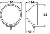 Hella 4000 Compact Driving Lamp, 6.6in H1 55W