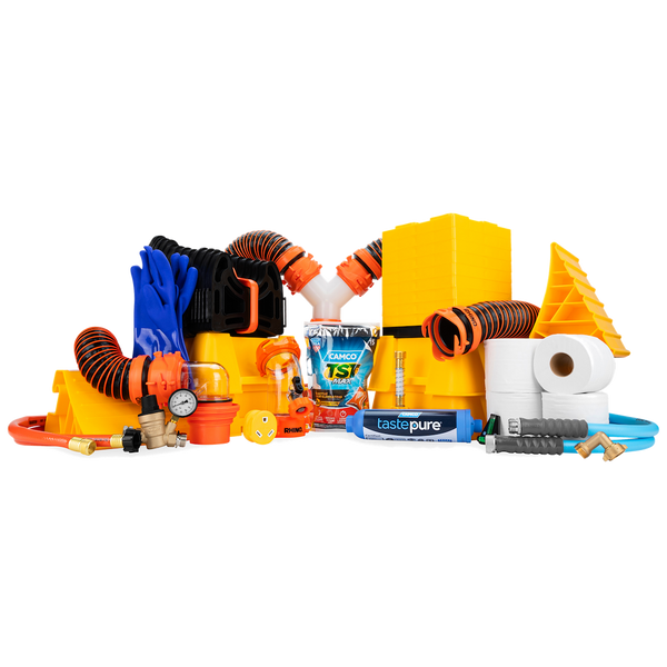 Camco Day of Delivery RV Starter Kit | Level & Sewer