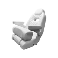 TACO Baja Sport White Vinyl Helm Seat with Armrests