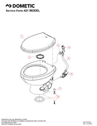 Dometic 421 Low Profile Toilet, Bone | Gravity Flush