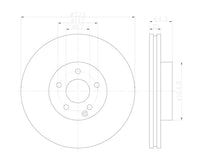 Hella 355122952 Vented Disc Brake Rotor 322mm