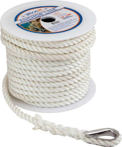 Sea-Dog 3/8 in x 100 ft Nylon Anchor Line | 301110100WH-1