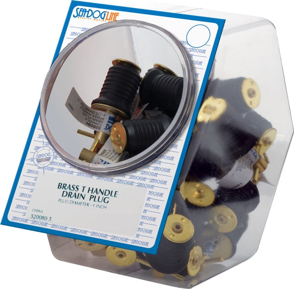 Sea-Dog Brass T-Handle Drain Plug 1 Inch | 30-Pack