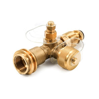 Camco 59123 Propane Brass Tee Splitter, 4 Ports