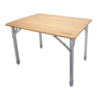 Camco Bamboo Folding Table, Adjustable Height & Legs