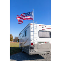 Camco 51612 RV Ladder Flag Pole Mount, Black Steel