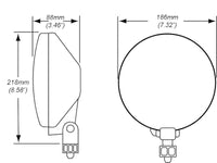 Hella 700FF H3 Driving Lamp, 55W 7.3in Round
