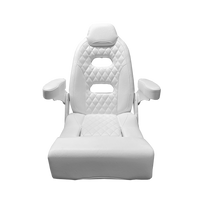TACO Baja Sport White Vinyl Helm Seat with Armrests
