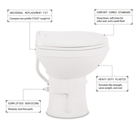 Dometic 400 Series Marine Toilet, Bone | Pedal Flush