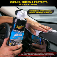 Meguiar's G4200 New Car Scent Protectant Wipes, 25 ct