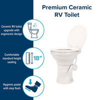 Camco 41715 High Profile Ceramic RV Toilet, Bone