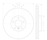 Hella 355122892 Vented Disc Brake Rotor | 332mm 6x112
