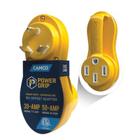 Camco 55133 PowerGrip 30A to 50A RV Adapter