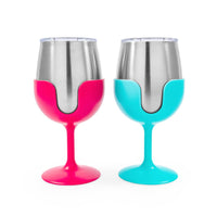 Camco Stainless Wine Tumbler Set, 8 oz, 2-Pack