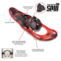 Yukon Charlie's SPIN 21-Inch Snowshoes, Red