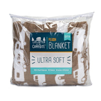 Camco 53126 Queen Fleece Blanket, Greige RV Print