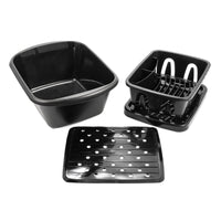 Camco 43518 Black Sink Kit, Dish Pan Drainer & Mat