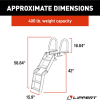 Taylor Made 5-Step Folding Pontoon Ladder | Handrails