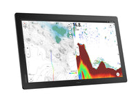 Simrad NSO 4-22. NEON OS, 22-inch Glass-bridge multi-function display. Qualcomm 8-core processor. Full HD touchscreen. Gigabit Ethernet, WIFI, Video In and Out. Next-generation C-MAP DISCOVER X chart included