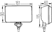 Hella 450 H3 Halogen Driving Lamp, Amber Lens