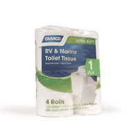 Camco TST 1-Ply RV & Marine Toilet Tissue, 4 Rolls