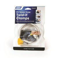 Camco 39553 Twist-It 3-Inch Sewer Hose Clamps, 2-Pack