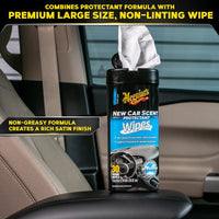 Meguiar's G4200 New Car Scent Protectant Wipes, 25 ct
