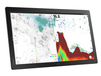Simrad NSO 4-24. NEON OS, 24-inch Glass-bridge multi-function display. Qualcomm 8-core processor. Full HD touchscreen. Gigabit Ethernet, WIFI, Video In and Out. Next-generation C-MAP DISCOVER X chart included