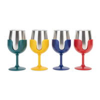 Camco Stainless Wine Tumblers, 8 oz Insulated 4-Pack