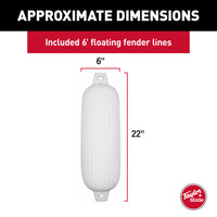 Taylor Made 6x22 Inflatable Boat Fender White 2-Pack