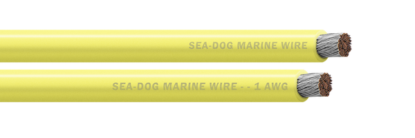 Sea-Dog 1 AWG Yellow Battery Cable 100 ft | Tinned Copper