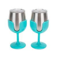 Camco Insulated Wine Tumbler 2-Pack, 8 oz Stainless