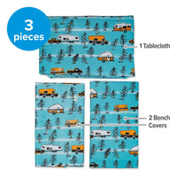 Camco 53380 Campsite Picnic Table & Bench Cover Set