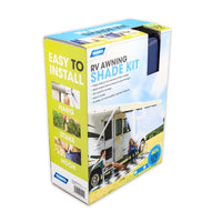 Camco RV Awning Sun Shade Kit, Blue 10 ft Drop Panel