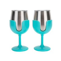 Camco Insulated Wine Tumbler 2-Pack, 8 oz Stainless