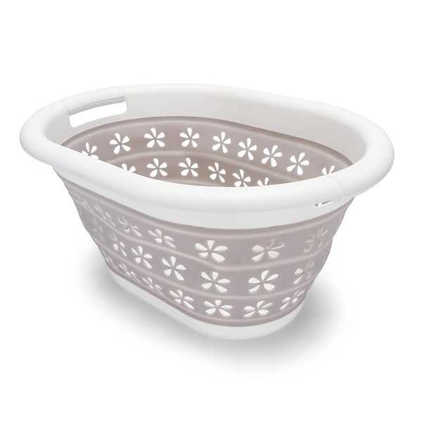 Camco 51951 Collapsible Utility Basket, White/Taupe
