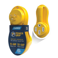 Camco 55137 PowerGrip 15A to 50A RV Adapter