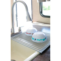 Camco 43519 Roll-Up Dish Drying Rack, 17x13 Gray