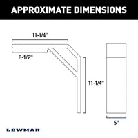 Lewmar SWA Pontoon Deck Mount Bracket, White