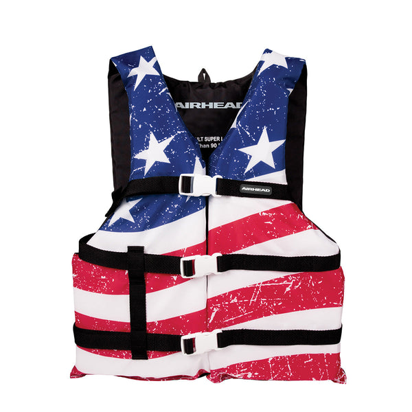 AIRHEAD Stars & Stripes General Boating Life Jacket Vest | Child-Adult Adult Universal