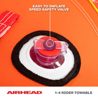 AIRHEAD Great Big Mable | 1-4 Rider Towable Tube for Boating 