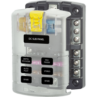 Blue Sea 5025 ST Blade Fuse Block w/Cover - 6 Circuit w/Negative Bus
