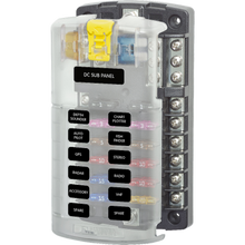 Blue Sea 5026 ST Blade Fuse Block w/Cover - 12 Circuit w/Negative Bus